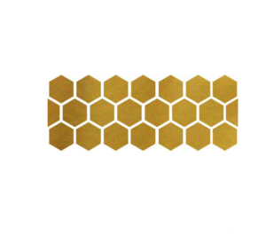 Guld hexagon vinyl vägg klistermärke 20st/förp